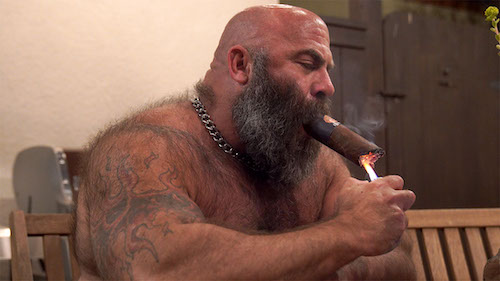 Patio cigar smoking with the Big Bull